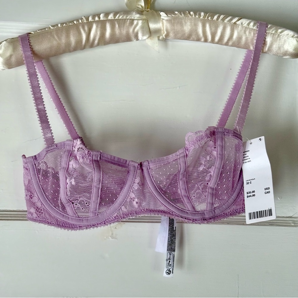 NWT Urban Outfitters Out From Under Bra Lilac Lace 32C